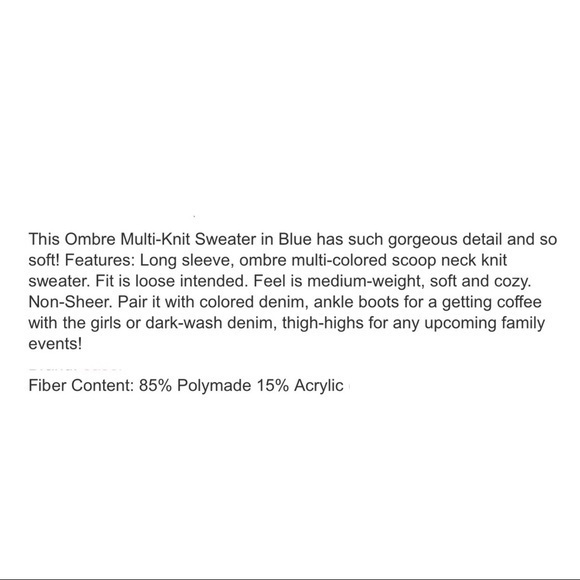 Blue Ombré Loose Fit Sweater - Picture 5 of 5